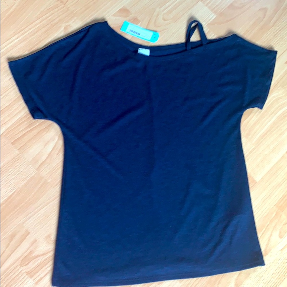 NWT Navy Kaileigh Jonesman One-Shoulder Knit Top